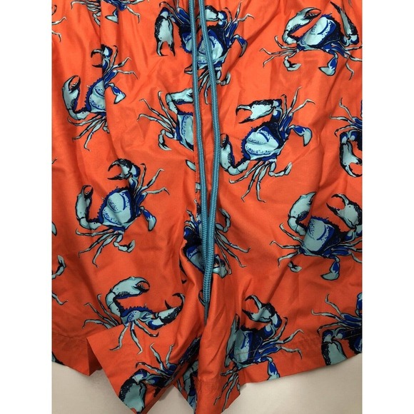George Swim Trunks 3XL Orange Blue Crab Print Summer Fun NEW Mens Shorts - Picture 5 of 8